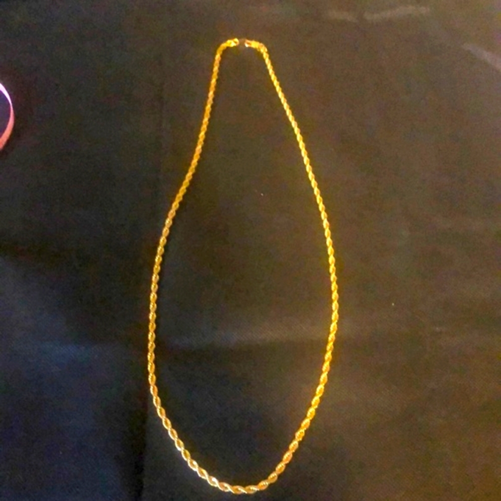 Unisex  Vintage 14 kt Gold Plated Rope chain